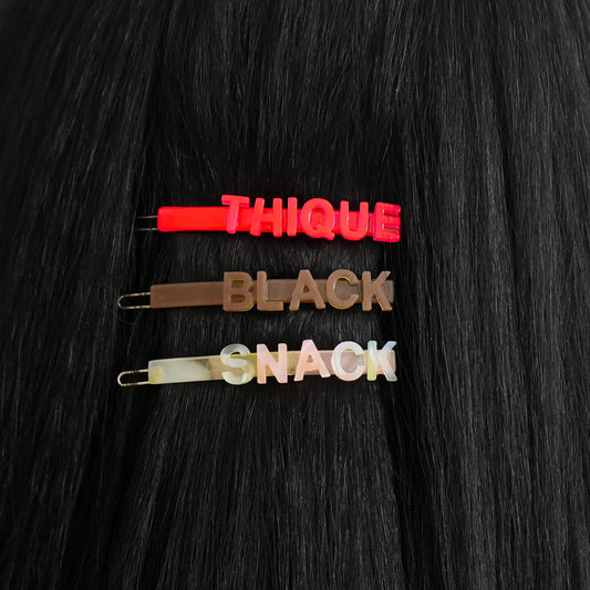 “BLACK” Hair Clip Barrettes