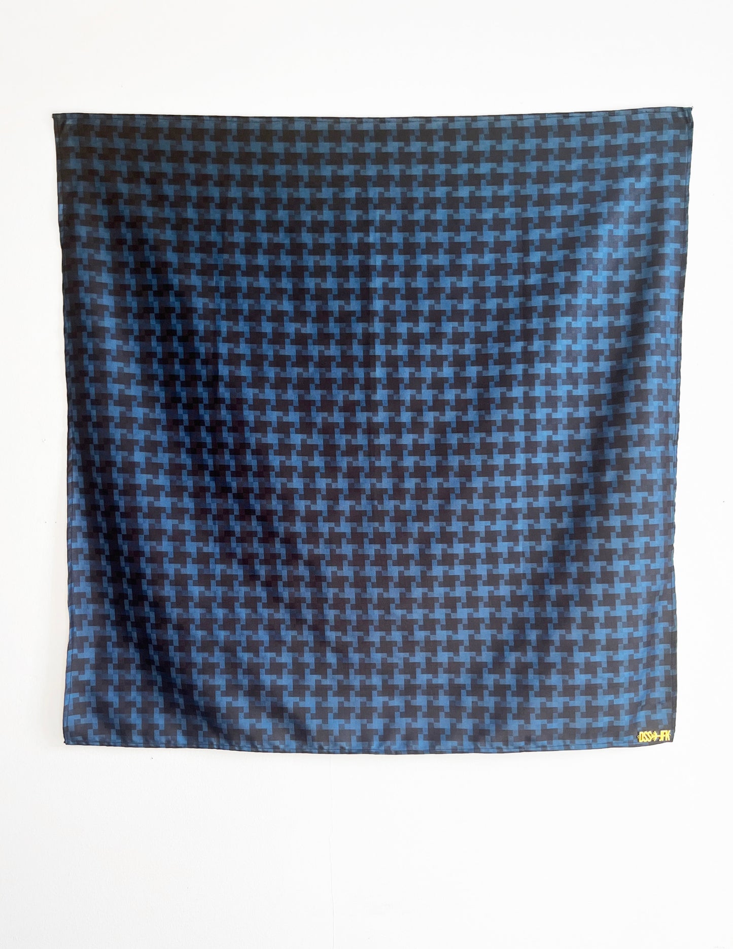 Carrè Houndstooth Fil-à-Fil Scarf - Blue