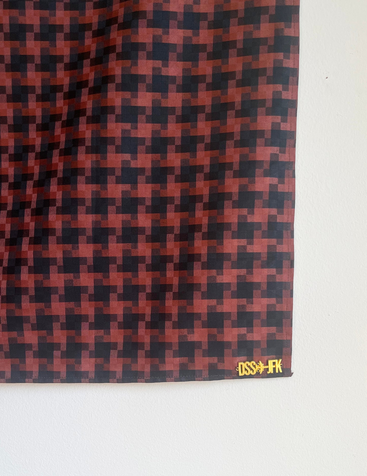 Carrè Houndstooth Fil-à-Fil Scarf - Burgundy