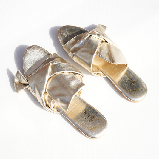Bow Sandals - Champagne