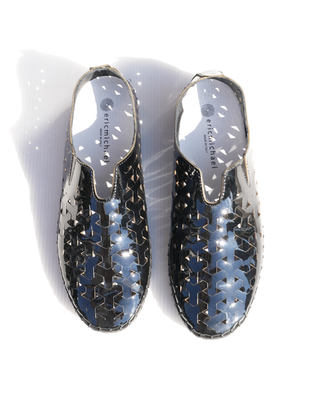 Cut Out Patent Leather Slip ons