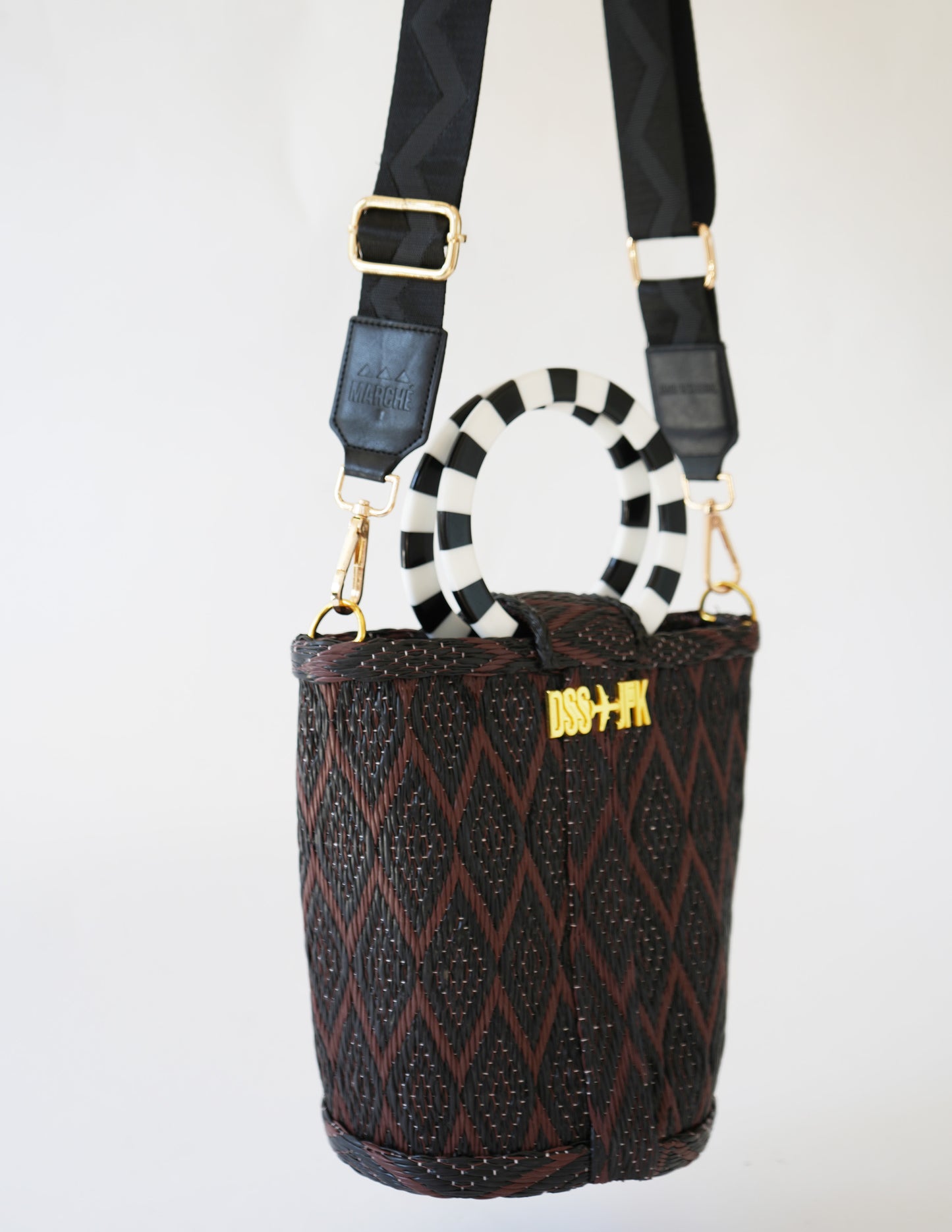 The Village Bucket Bag - Brown and Black