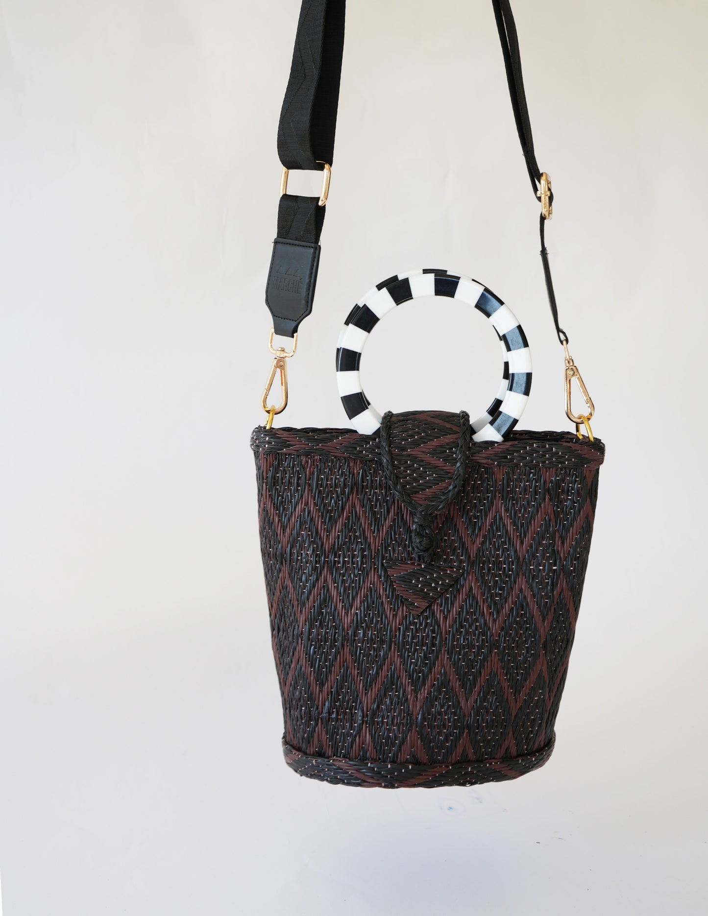 The Village Bucket Bag - Brown and Black