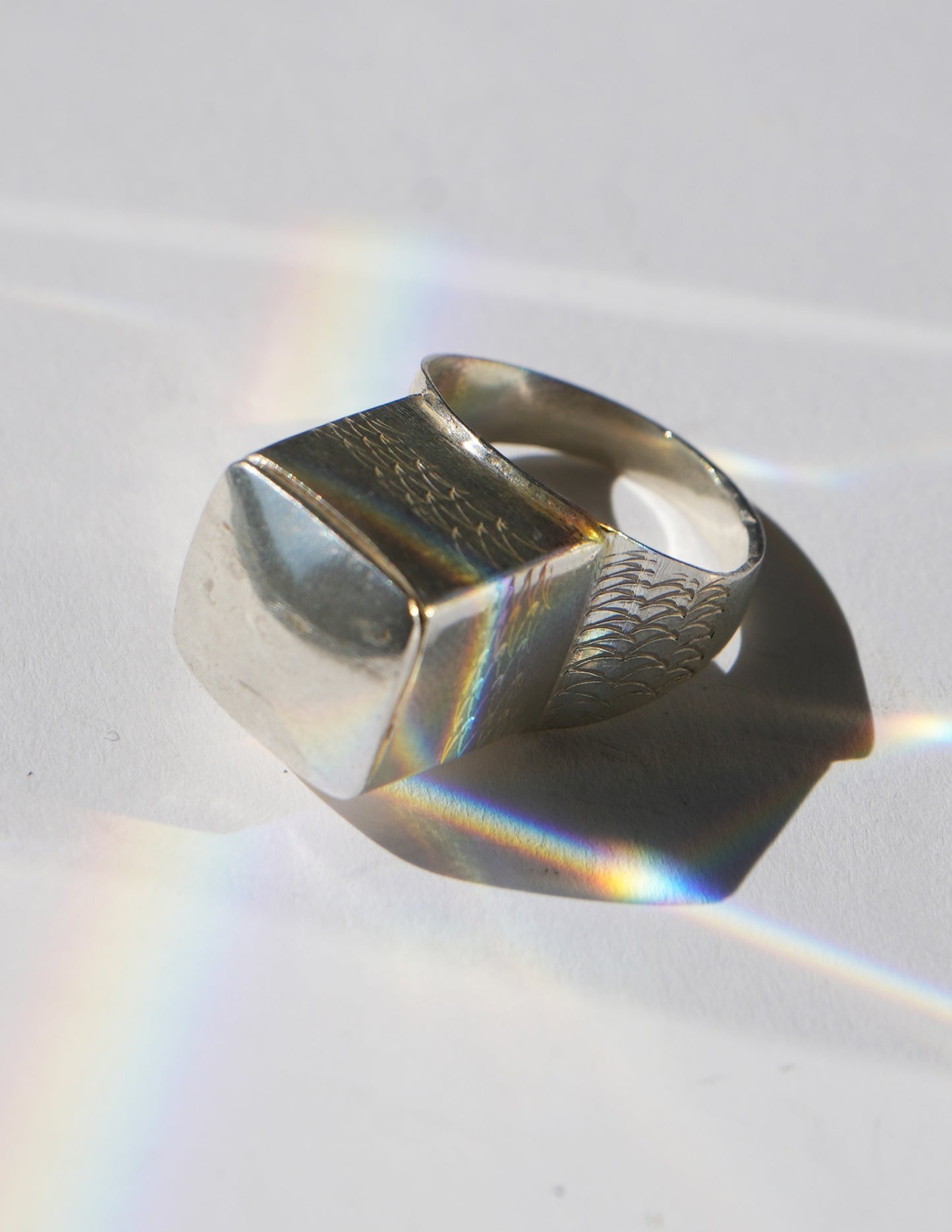 Anga Square Secret Box Ring- Sterling Silver