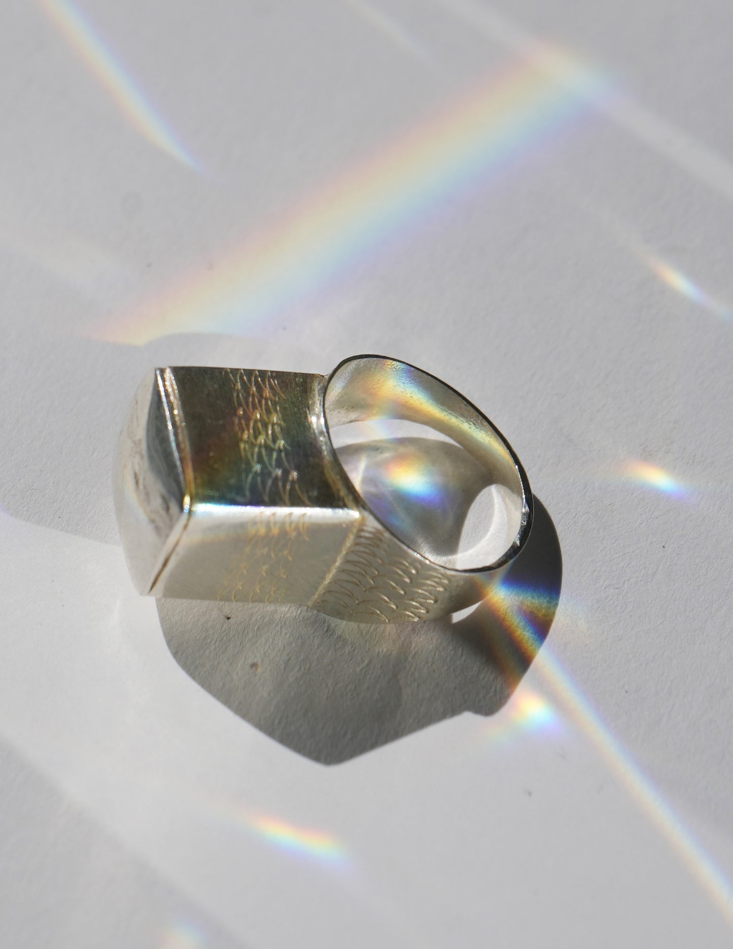 Anga Square Secret Box Ring- Sterling Silver