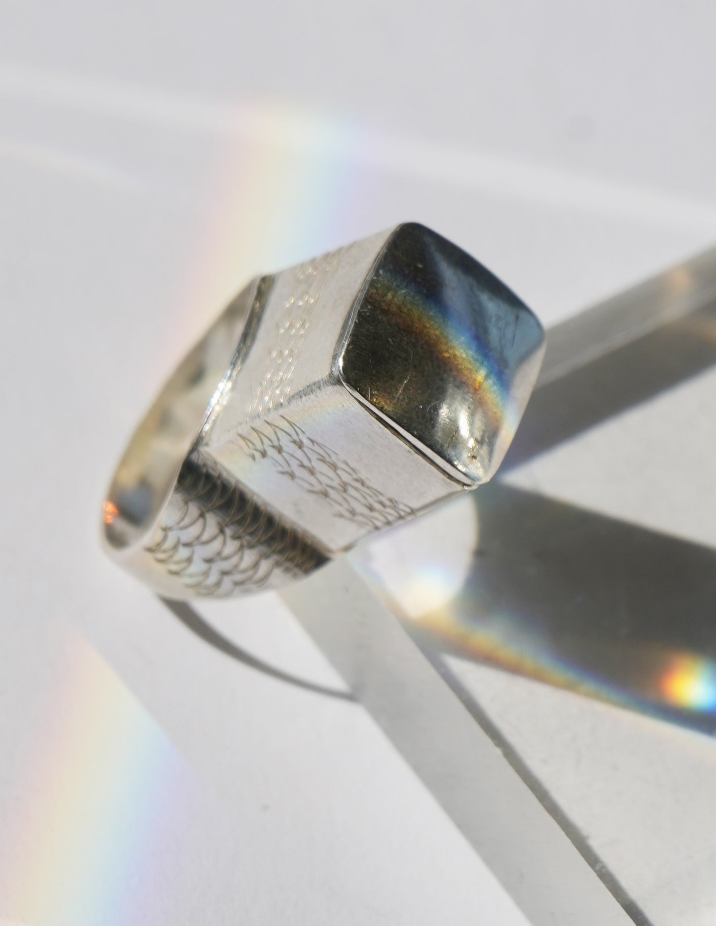 Anga Square Secret Box Ring- Sterling Silver