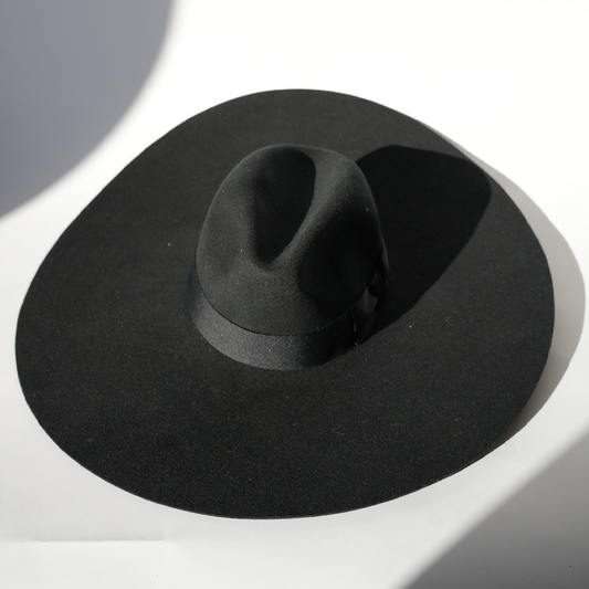 59" Black Wide Brim Felt Hat
