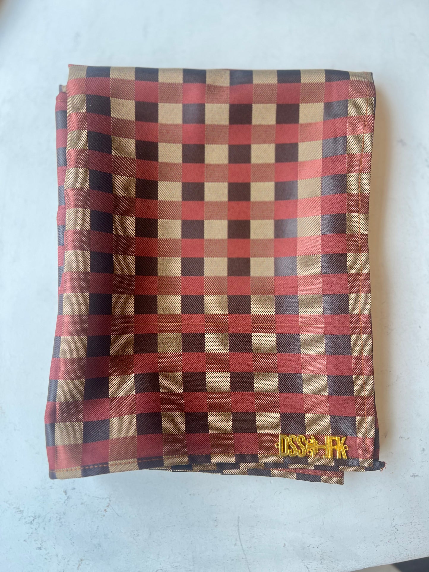 Carrè Plaid Fil-à-Fil Scarf - Brown