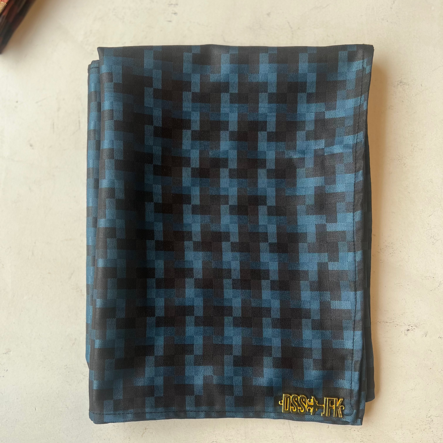 Carrè Houndstooth Fil-à-Fil Scarf - Blue