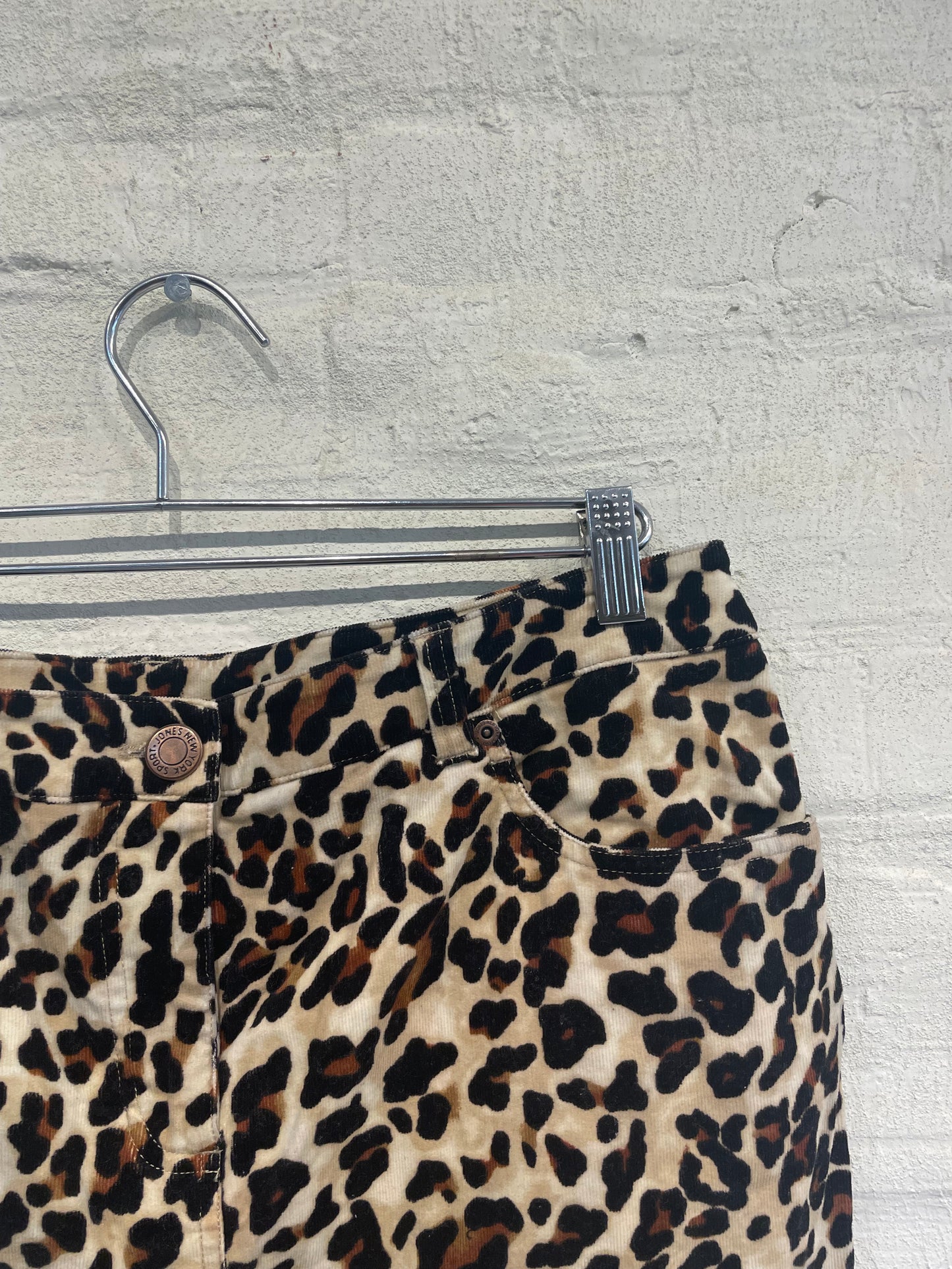 Leopard Print Corduroy Skirt - Vintage/ Used