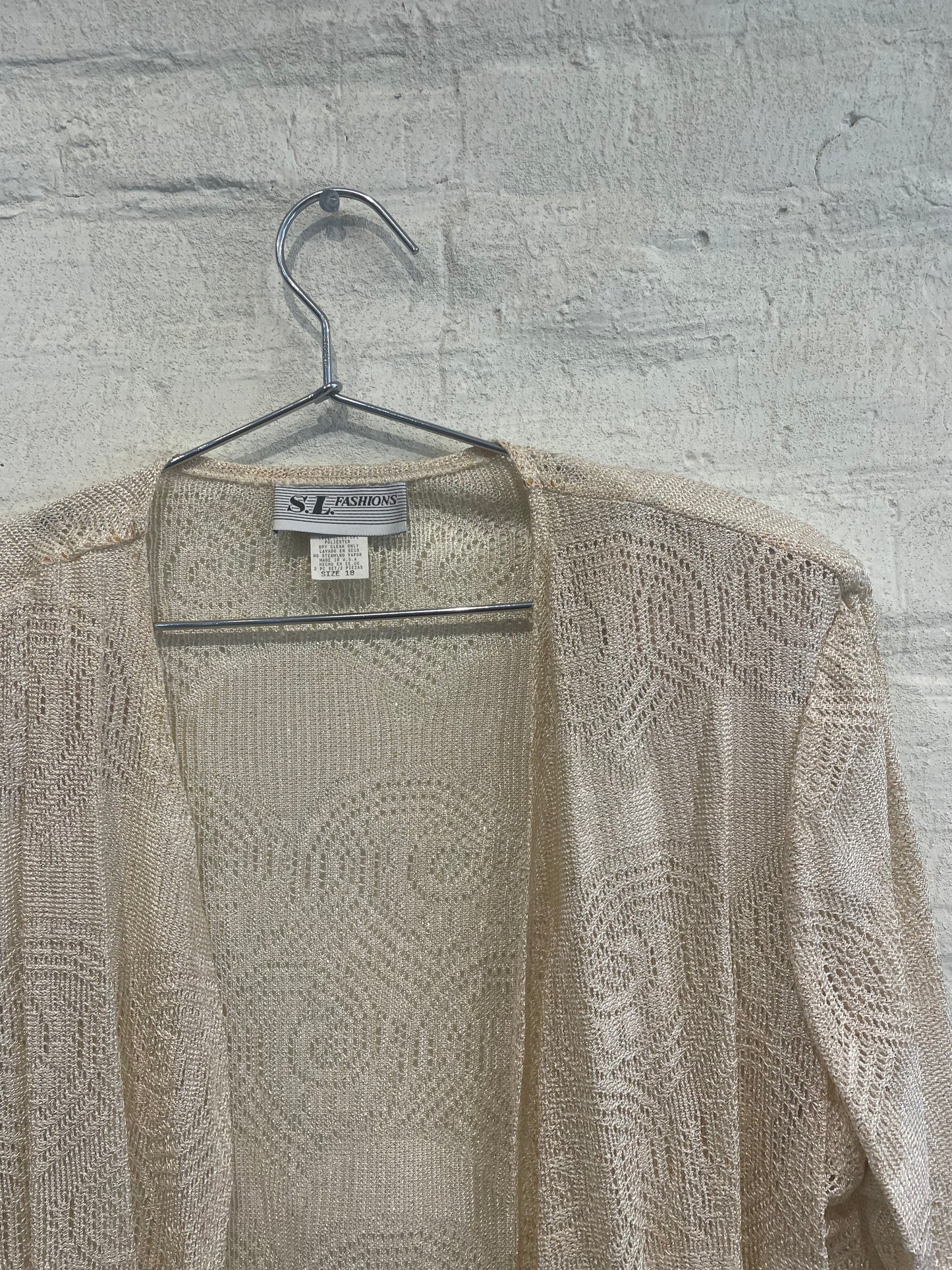 Cream Cardigan with Fringe - Vintage/ Used