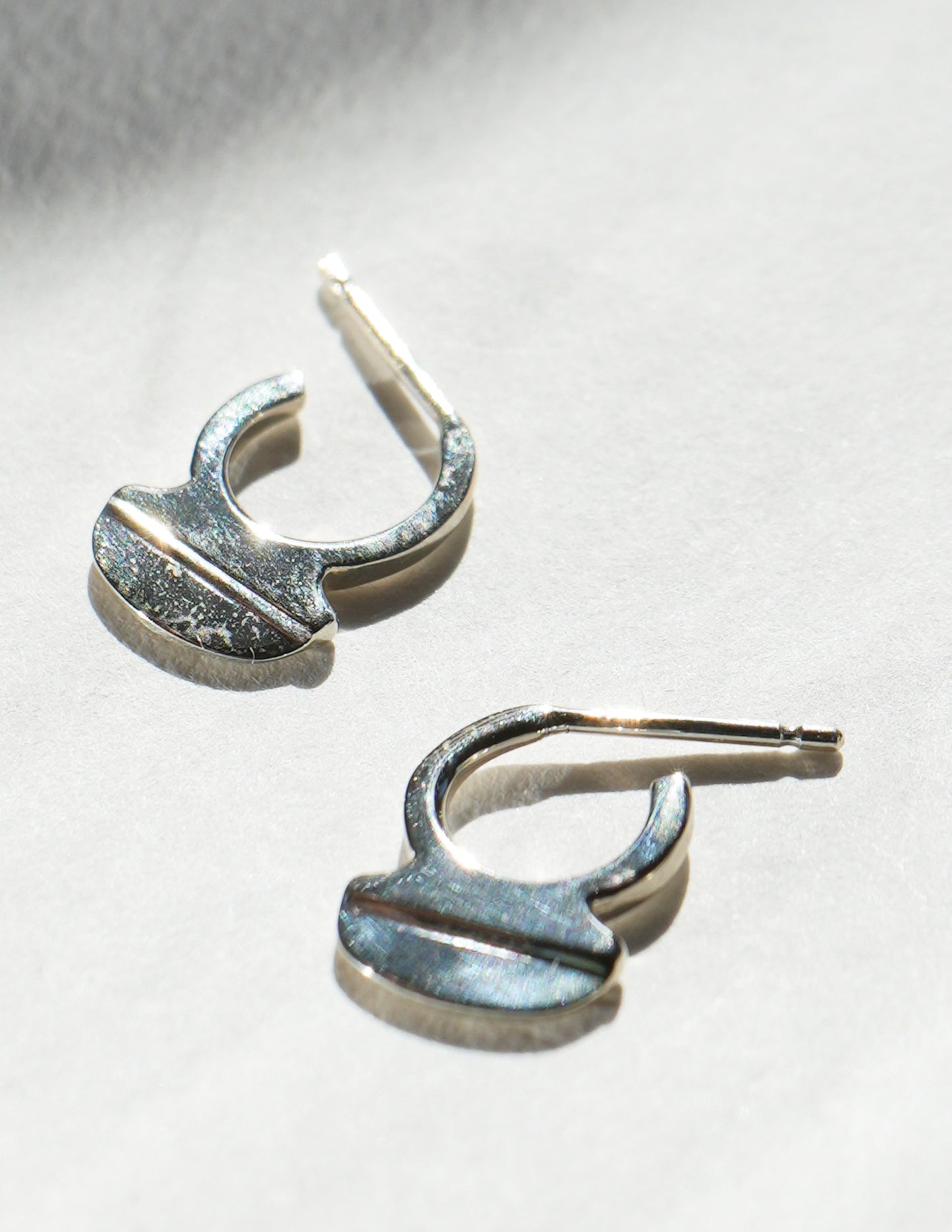 Silver Crescent Earrings