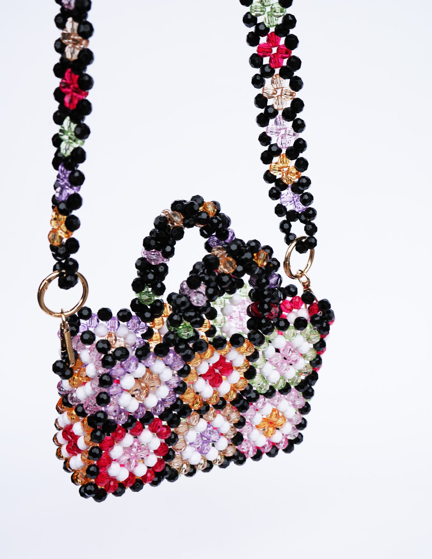 Patchwork Fully Beaded Mini Bag