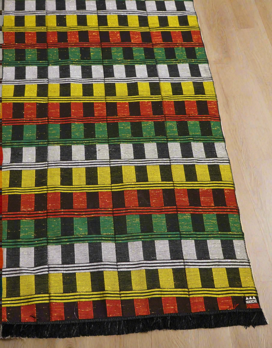 Small Hand Woven Rug in Dark Multicolor