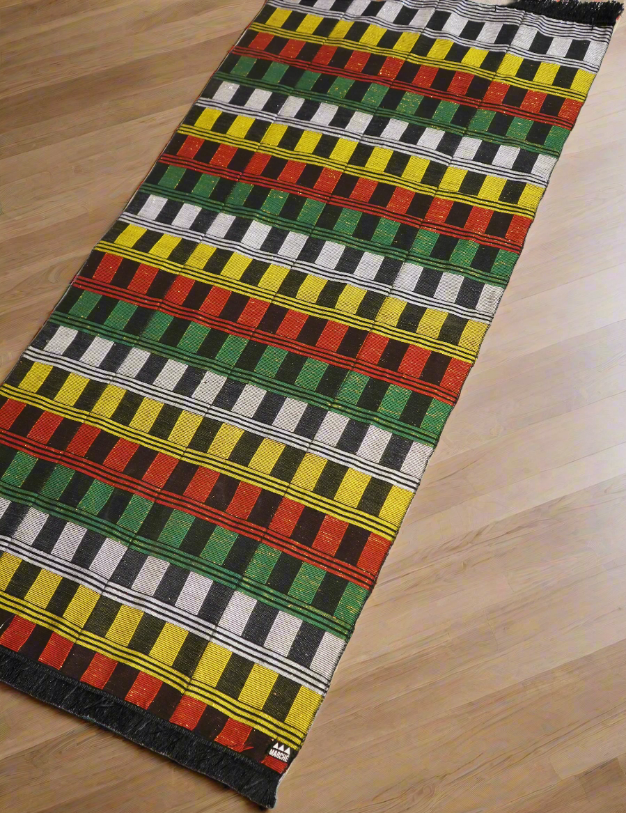 Small Hand Woven Rug in Dark Multicolor