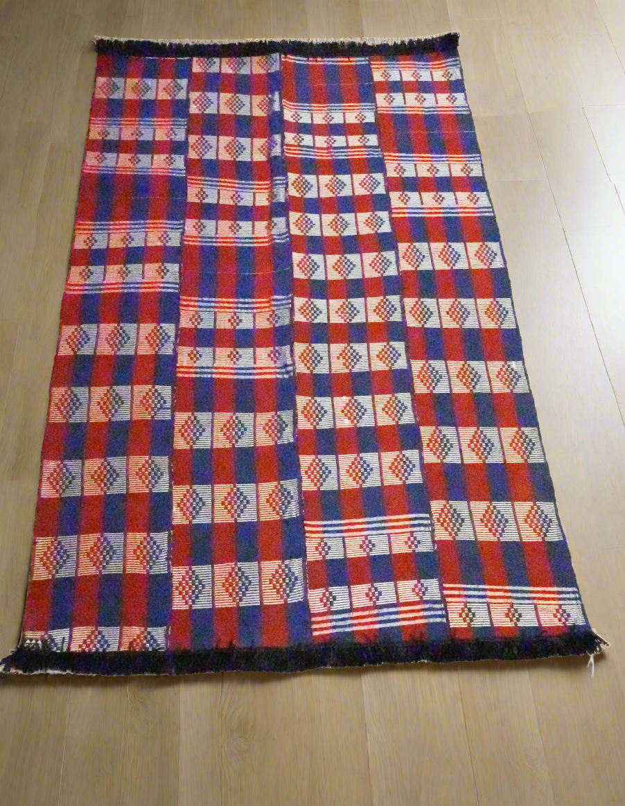 Large Hand Woven Rug in Red