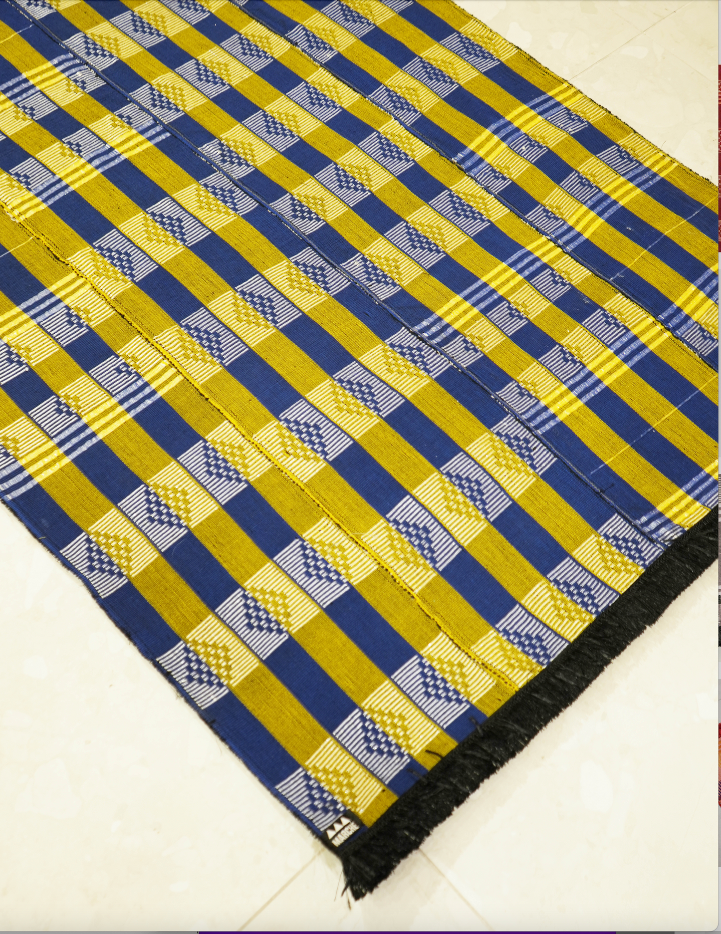 Large Hand Woven Rug in Yellow