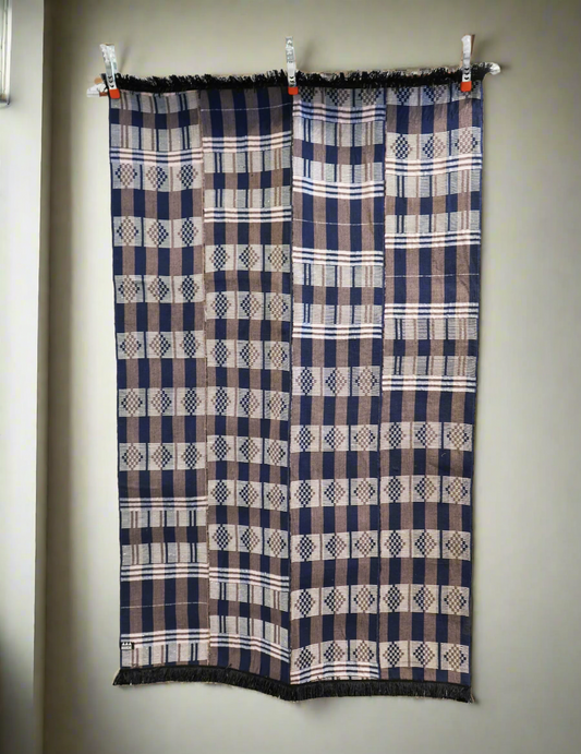 Large Hand Woven Rug in Blue