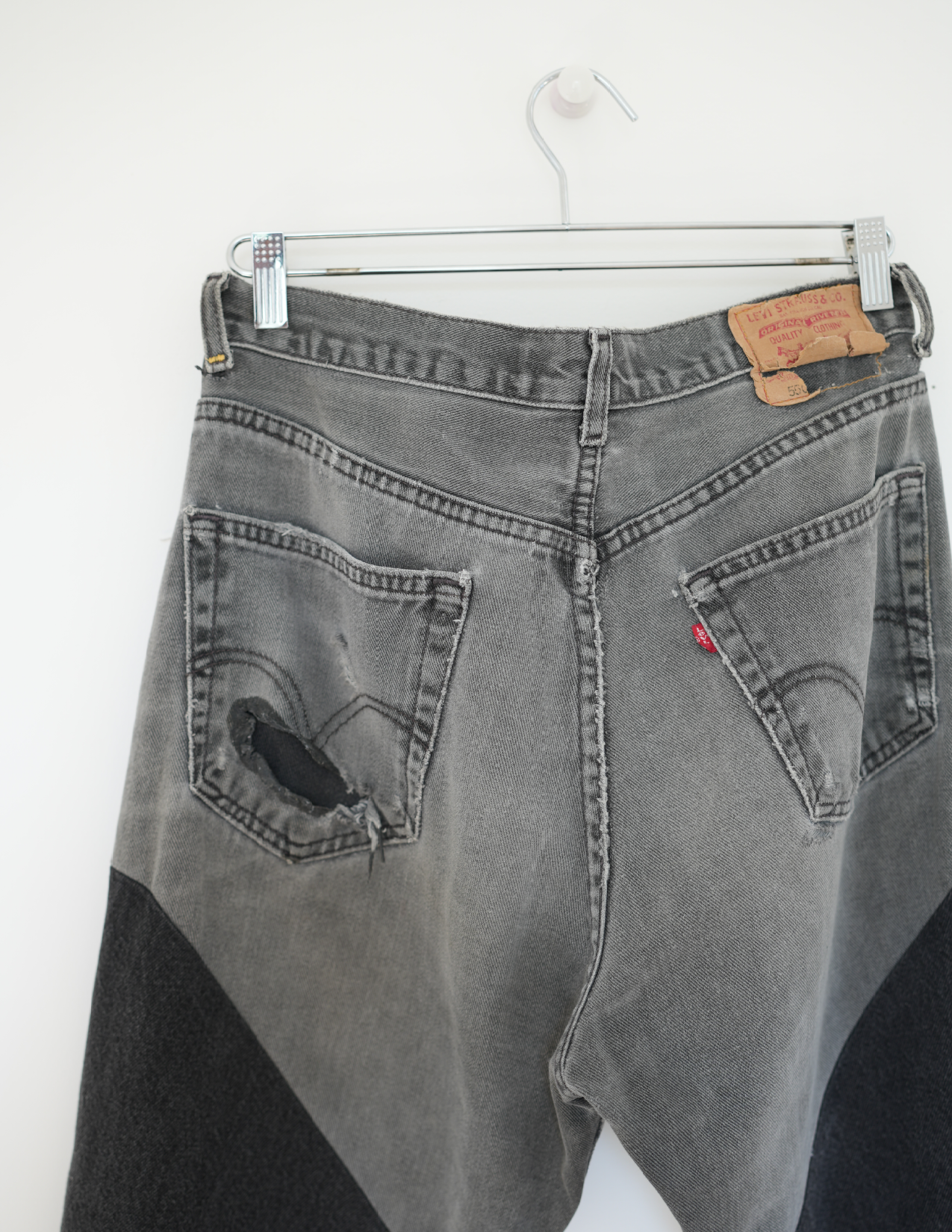 36W LITE GRAY/DARK GRAY Faux Chaps