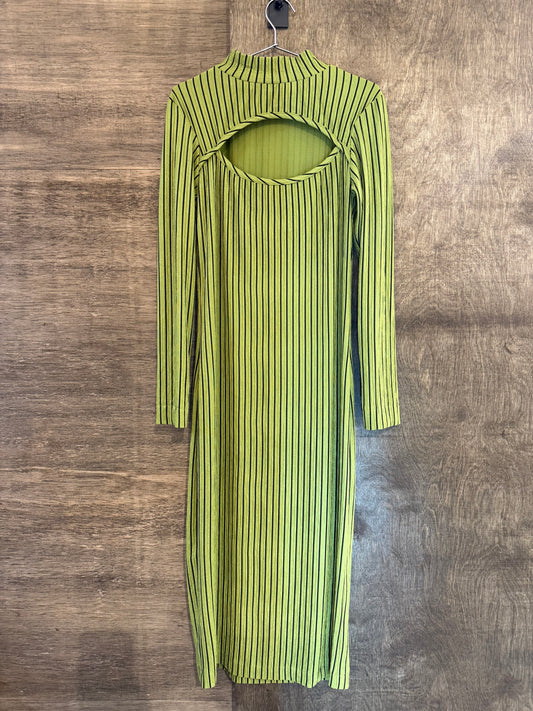 Nyeema Ribbed Stretch Dress - Green Motif