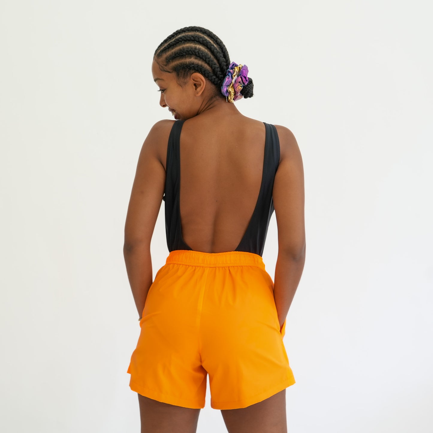 Orange Marché Reflective Run Short