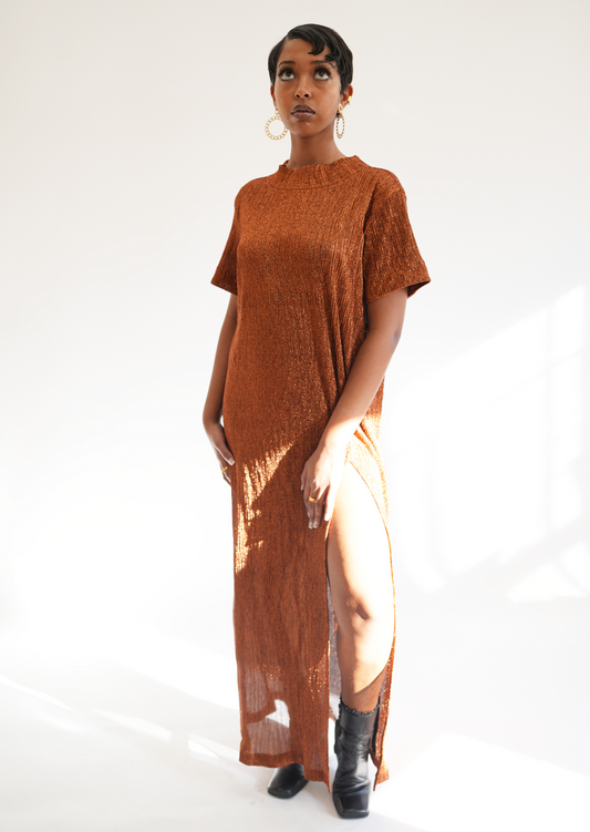 Erica X-Long Tee Copper Dress