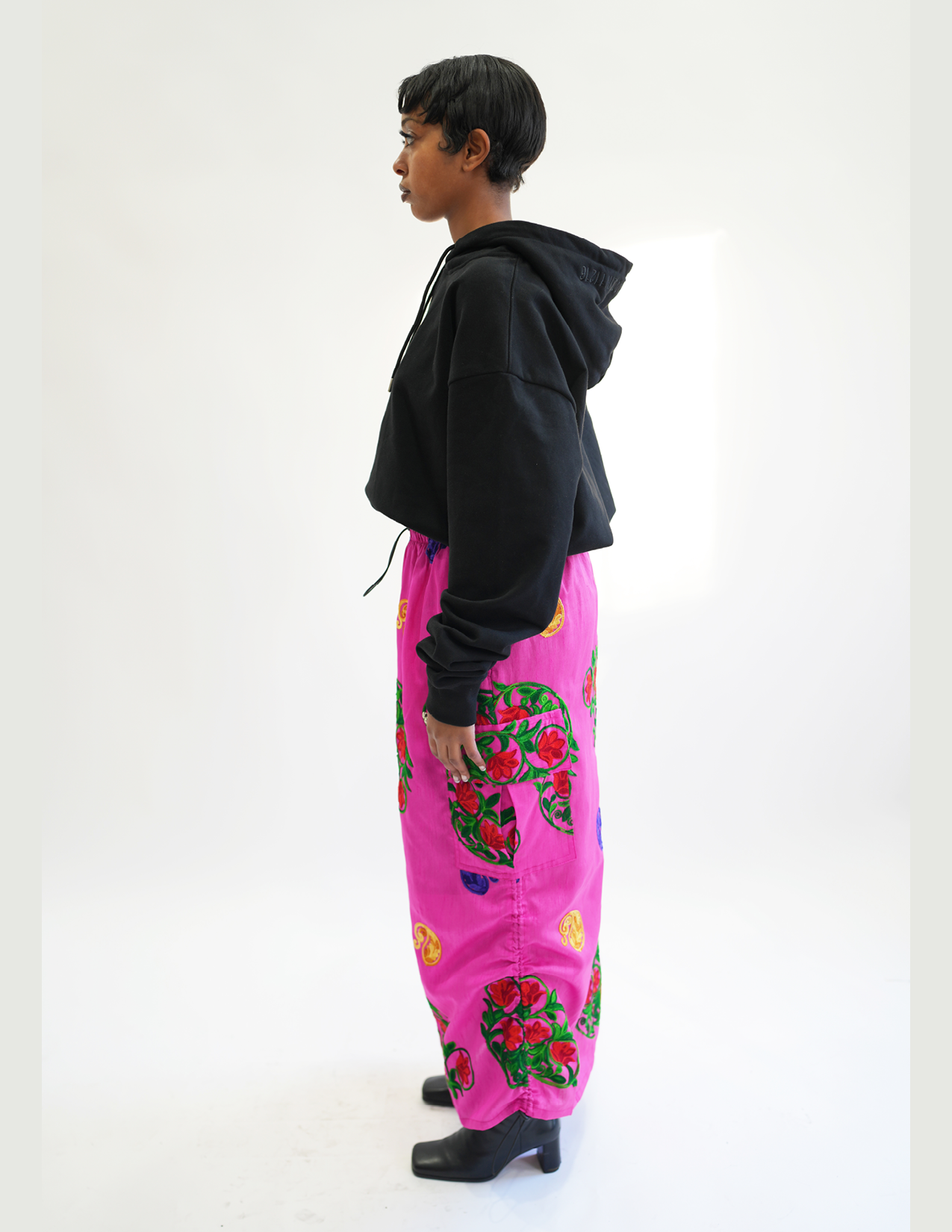 Diagne Floral Embroidered Cargo Skirt