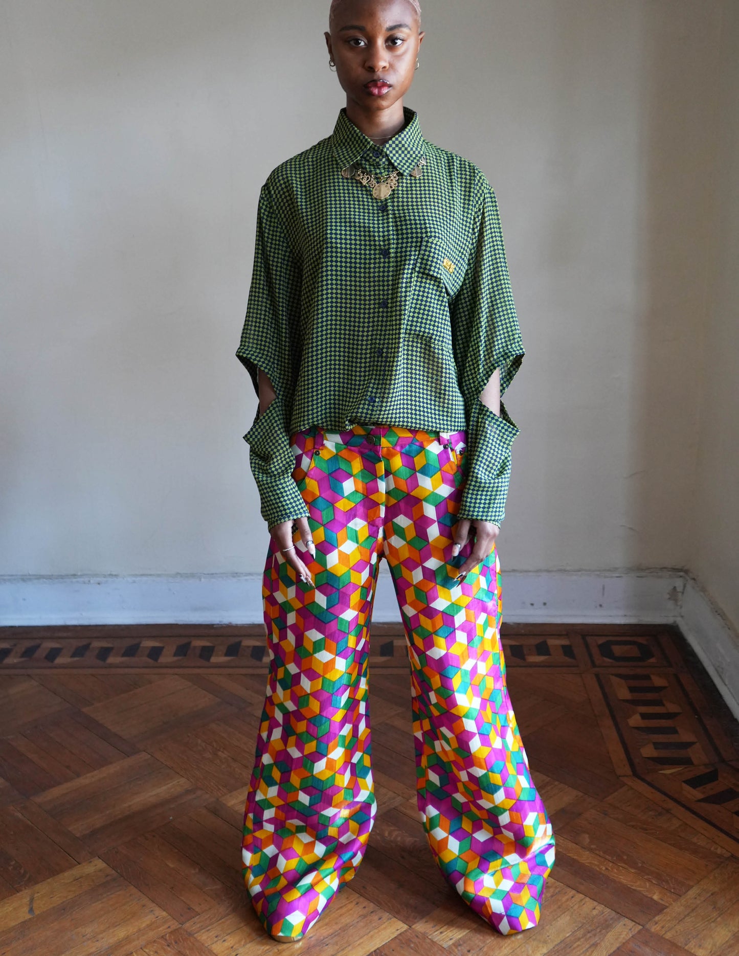 Raver Geo Shantung  Pant