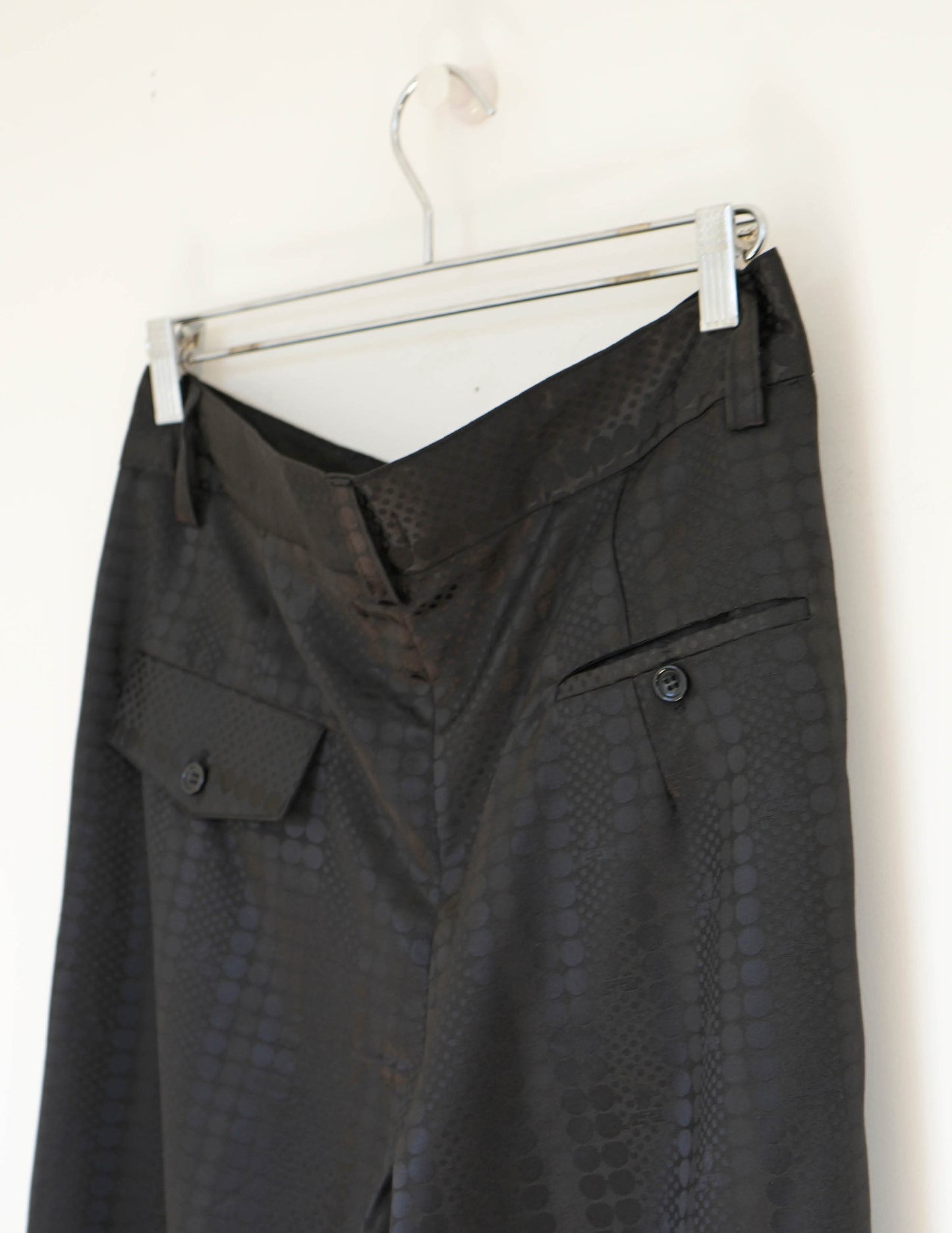 Gamble Noir Satin Jacquard Pants