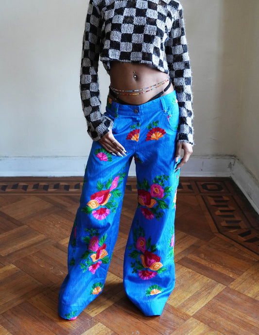 Raver Floral Embroidered Pants