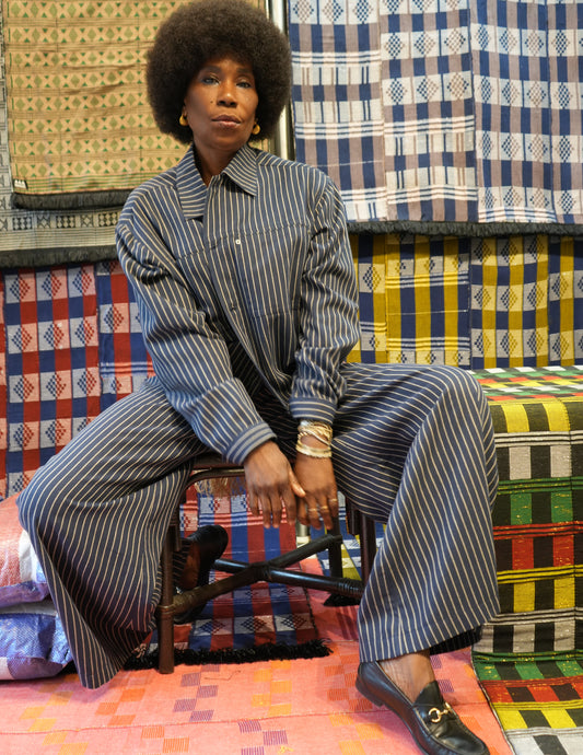 Cropped Diagne Pin Striped Jacket