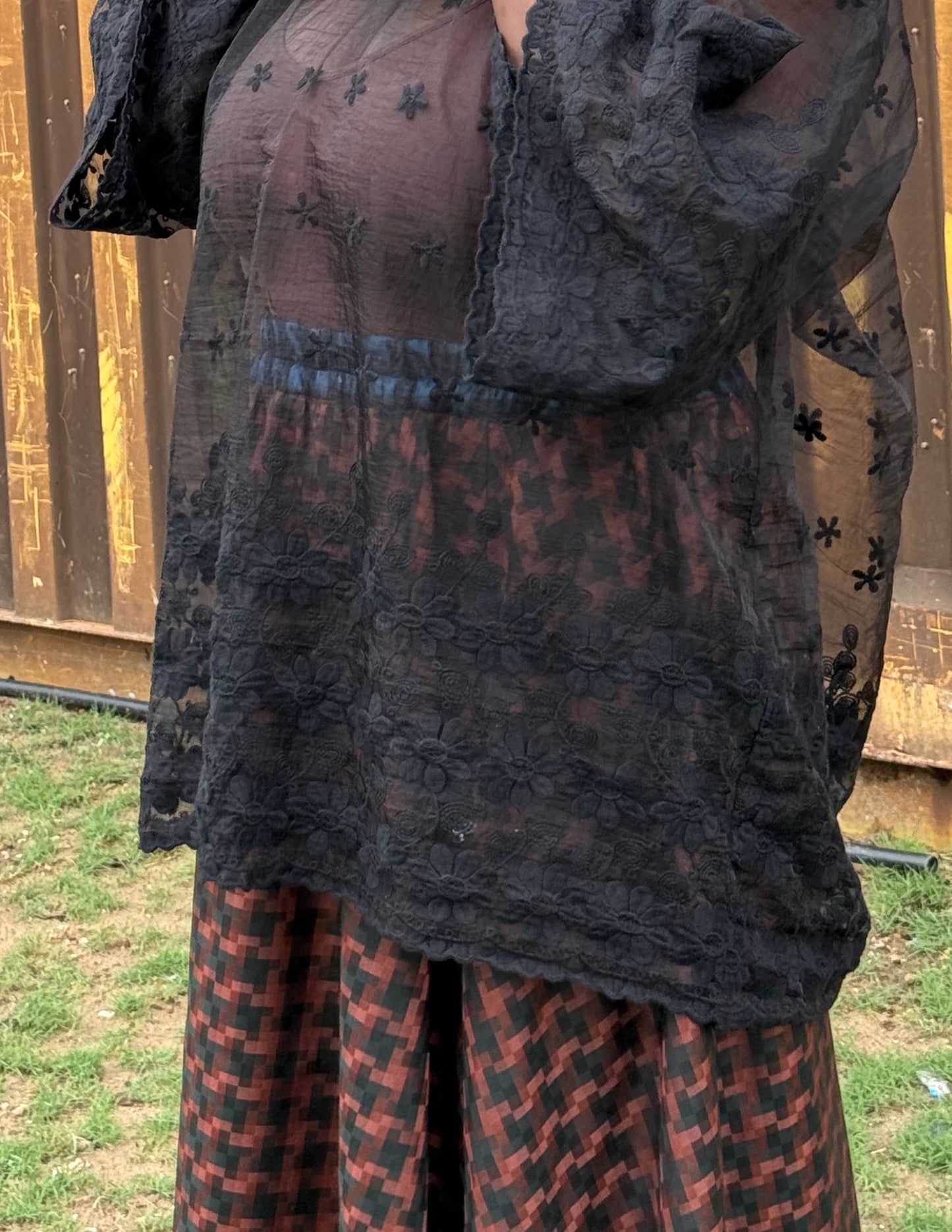 Andy Embroidered Sheer Tee Dress