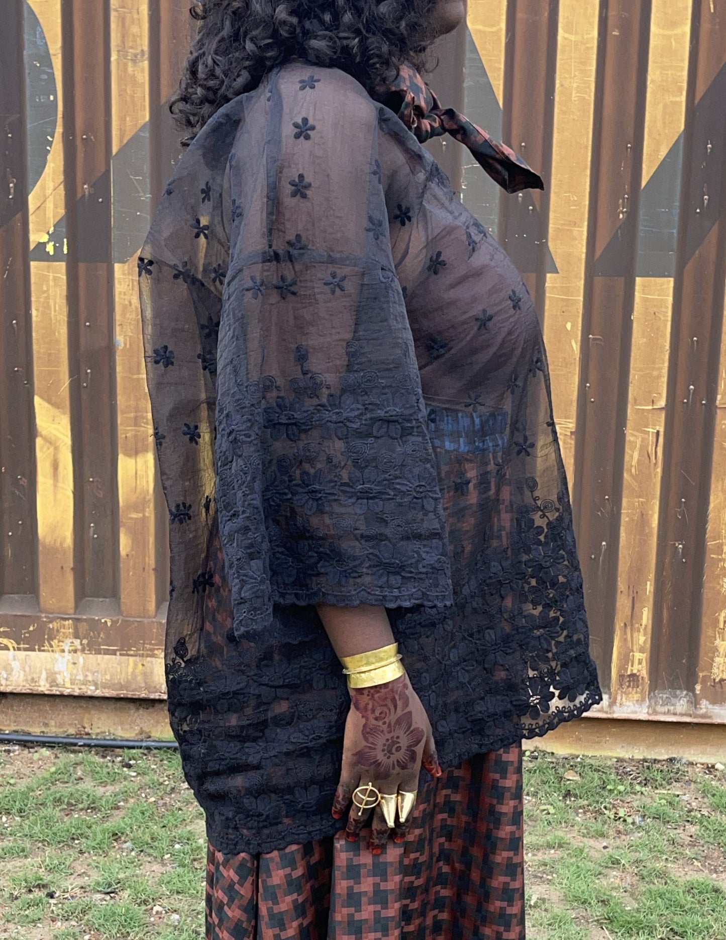 Andy Embroidered Sheer Tee Dress