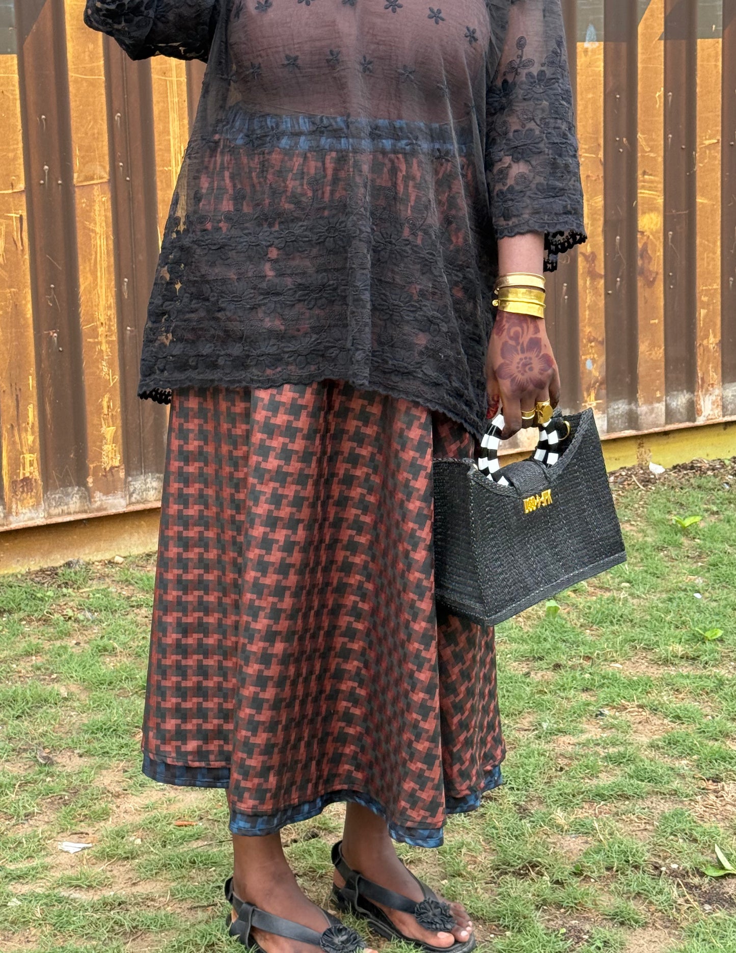 Mafalye Reversible Fil-à-fil Skirt