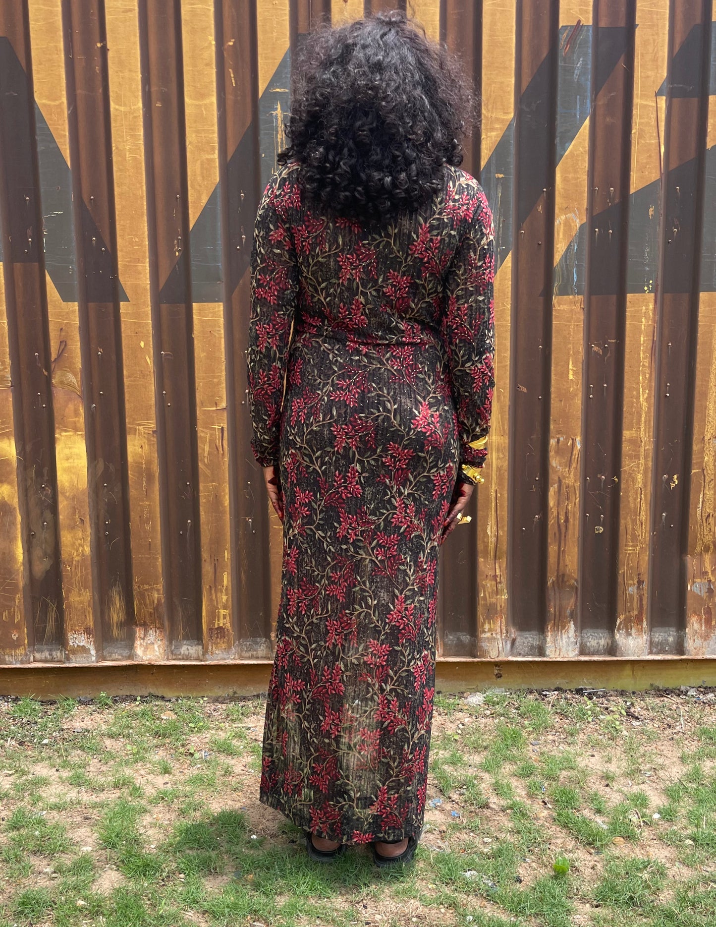 Constance Stretch Maxi Dress- Berry Motif