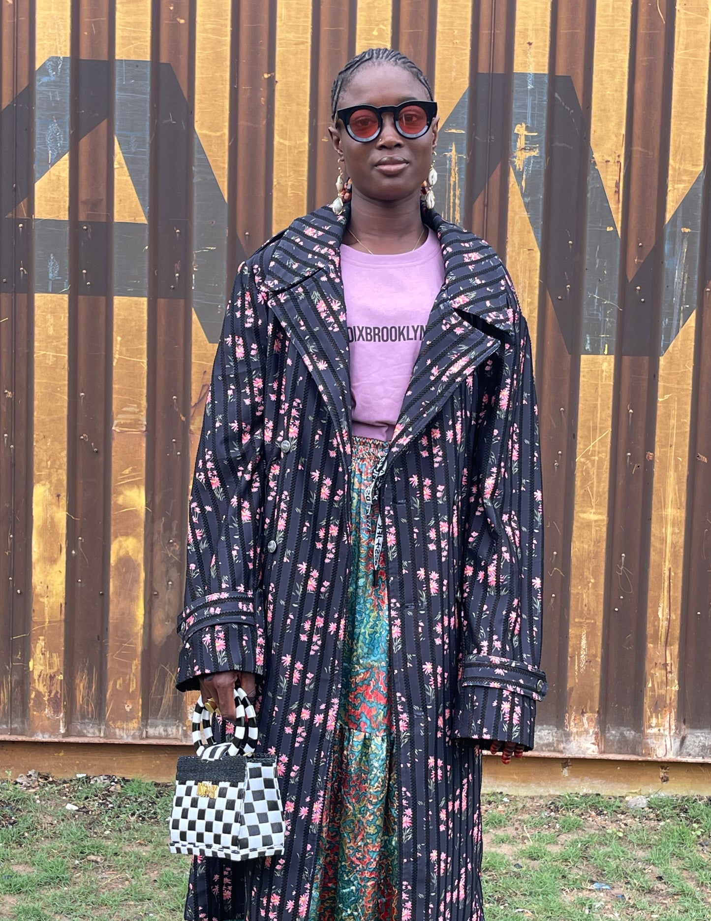 Floral Fog 3/4 Trench Coat