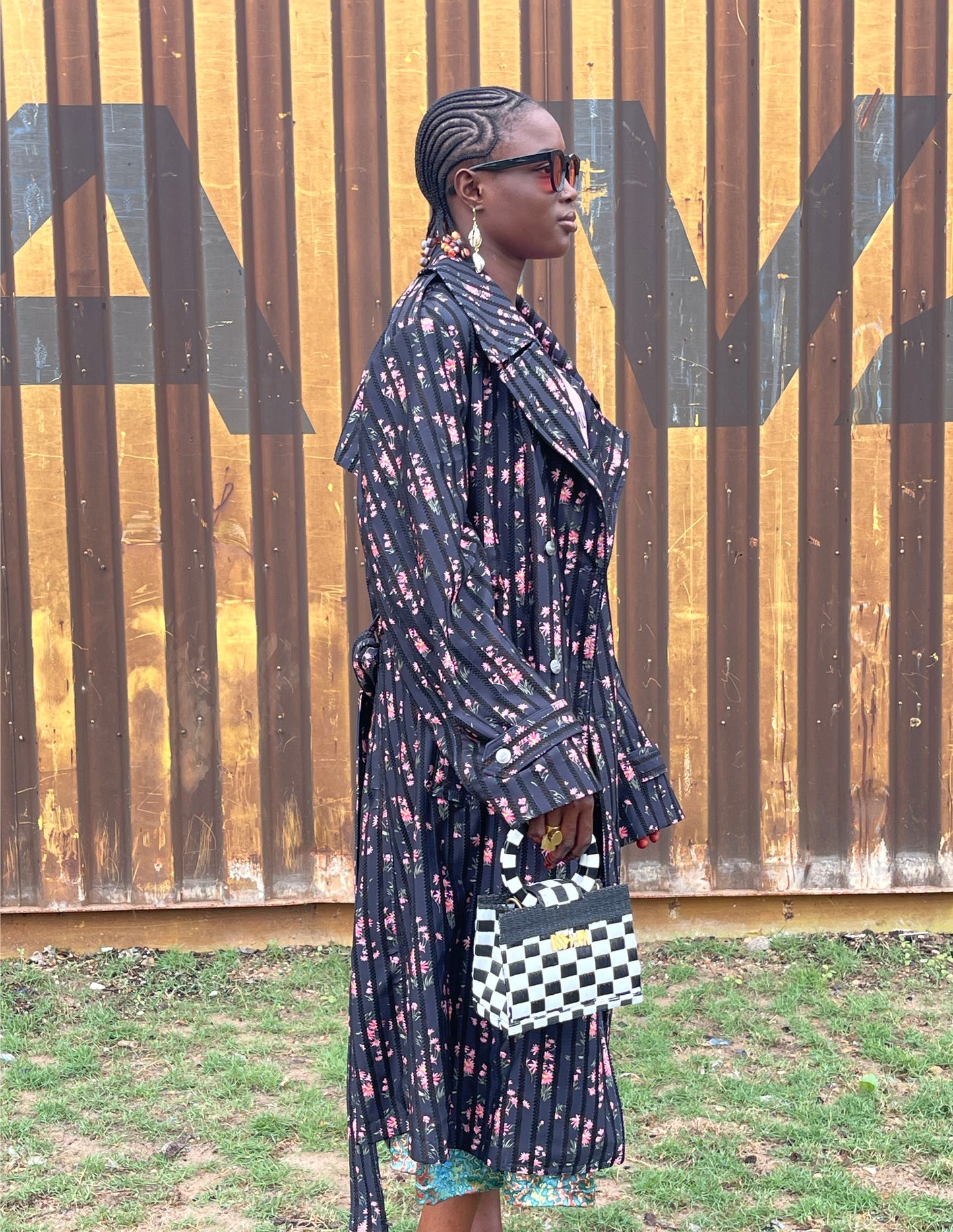 Floral Fog 3/4 Trench Coat