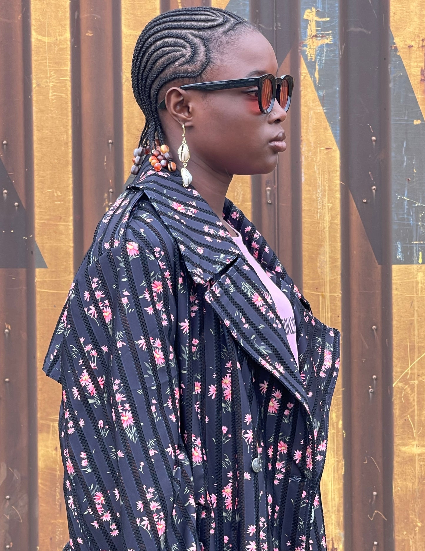 Floral Fog 3/4 Trench Coat