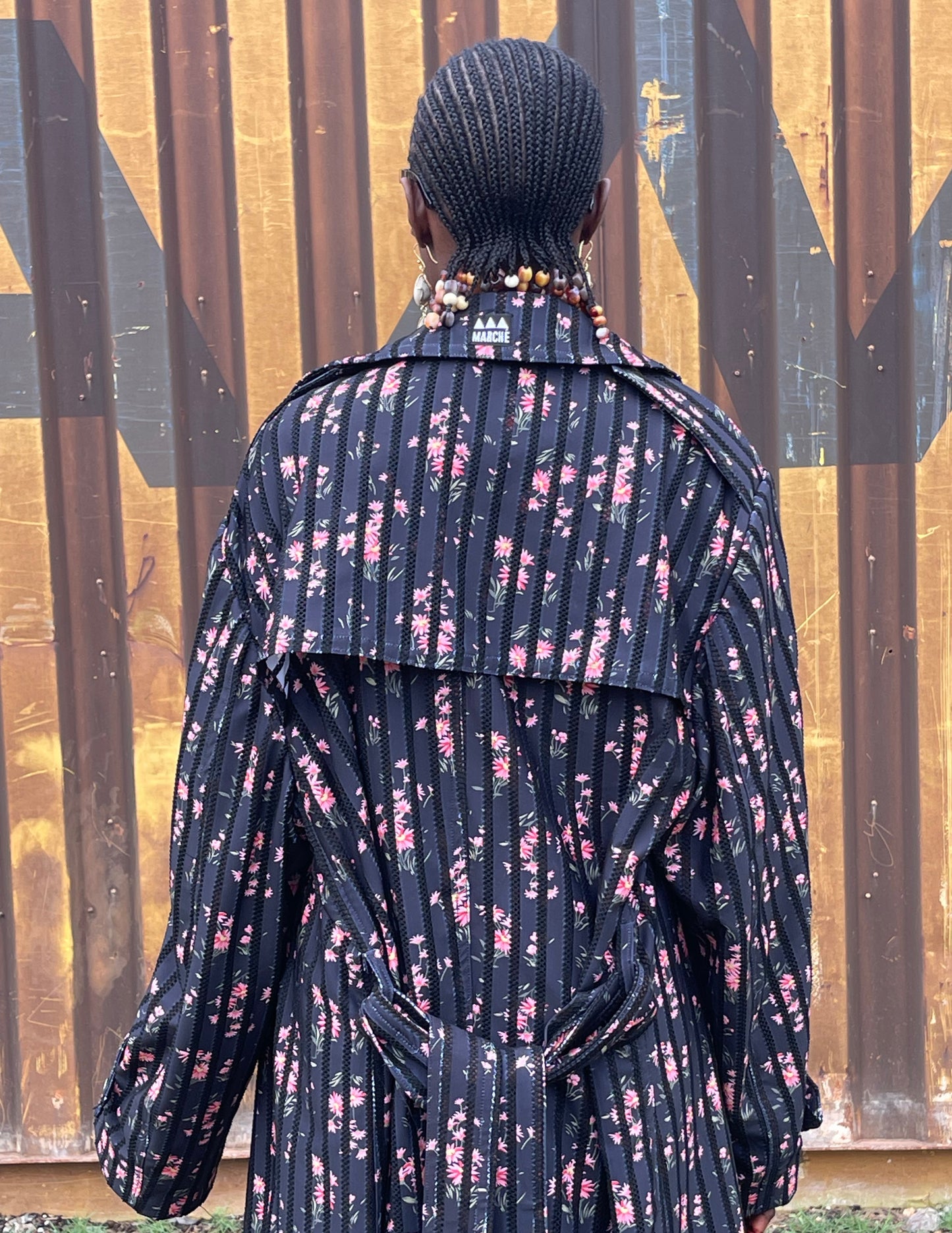 Floral Fog 3/4 Trench Coat
