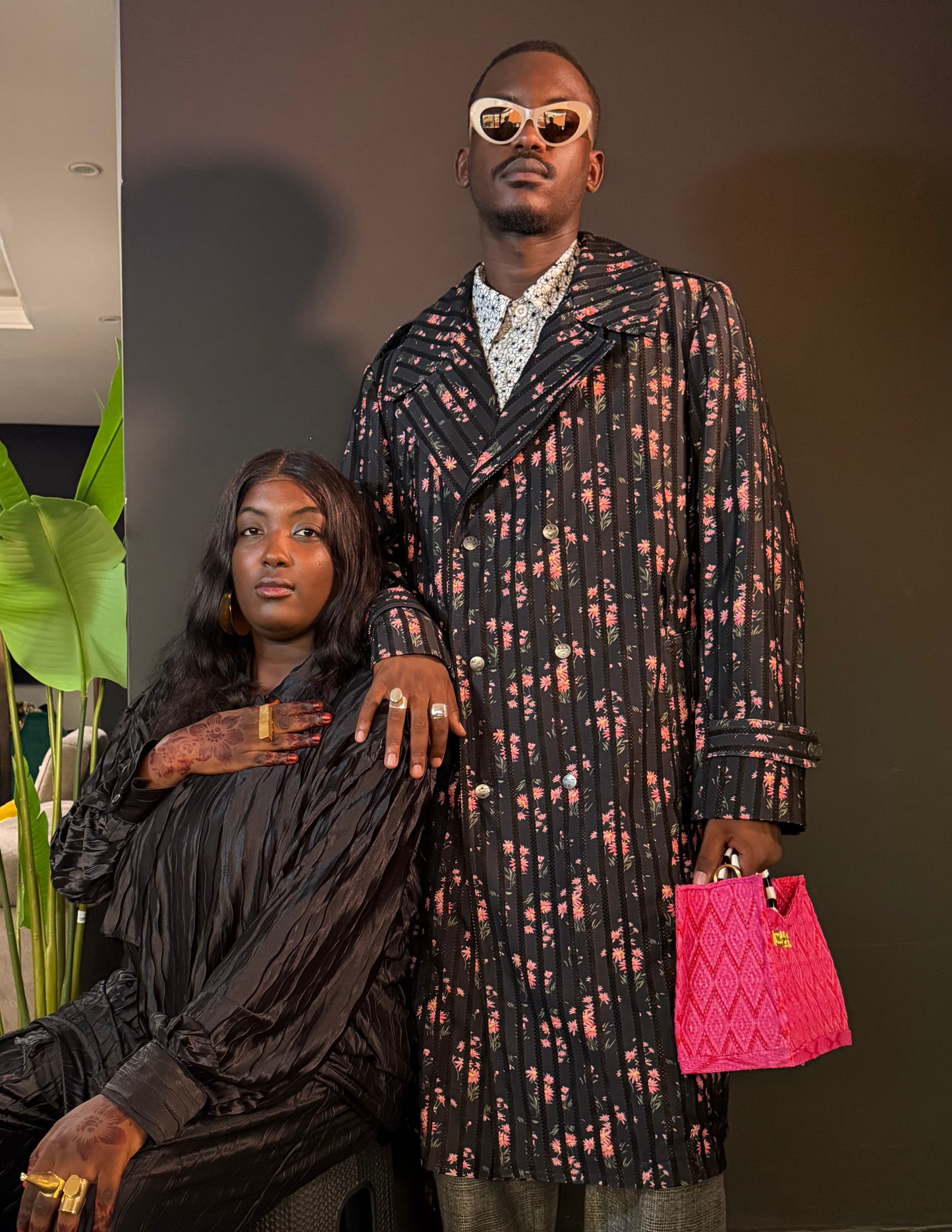 Floral Fog 3/4 Trench Coat