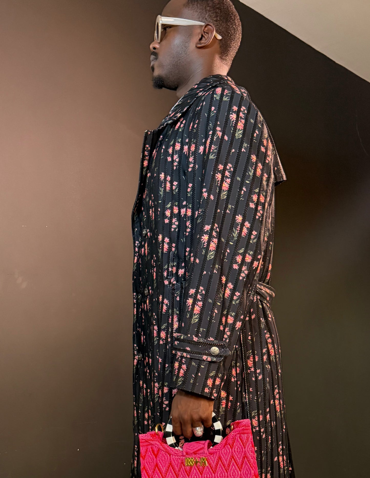 Floral Fog 3/4 Trench Coat