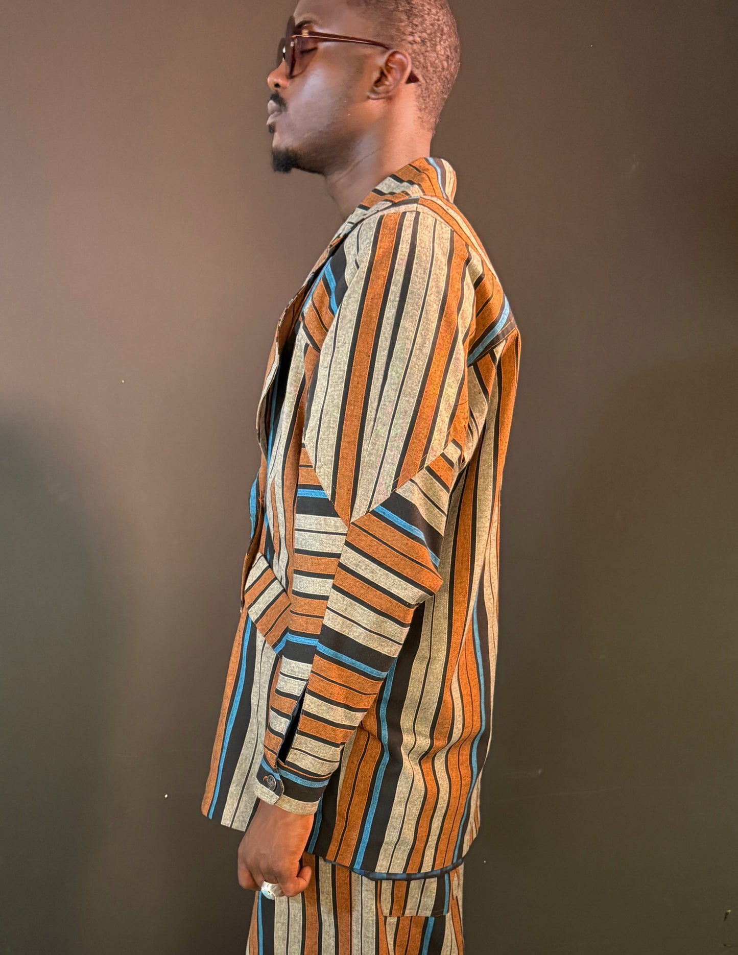 Zee Zee Striped Geo Cut Blazer