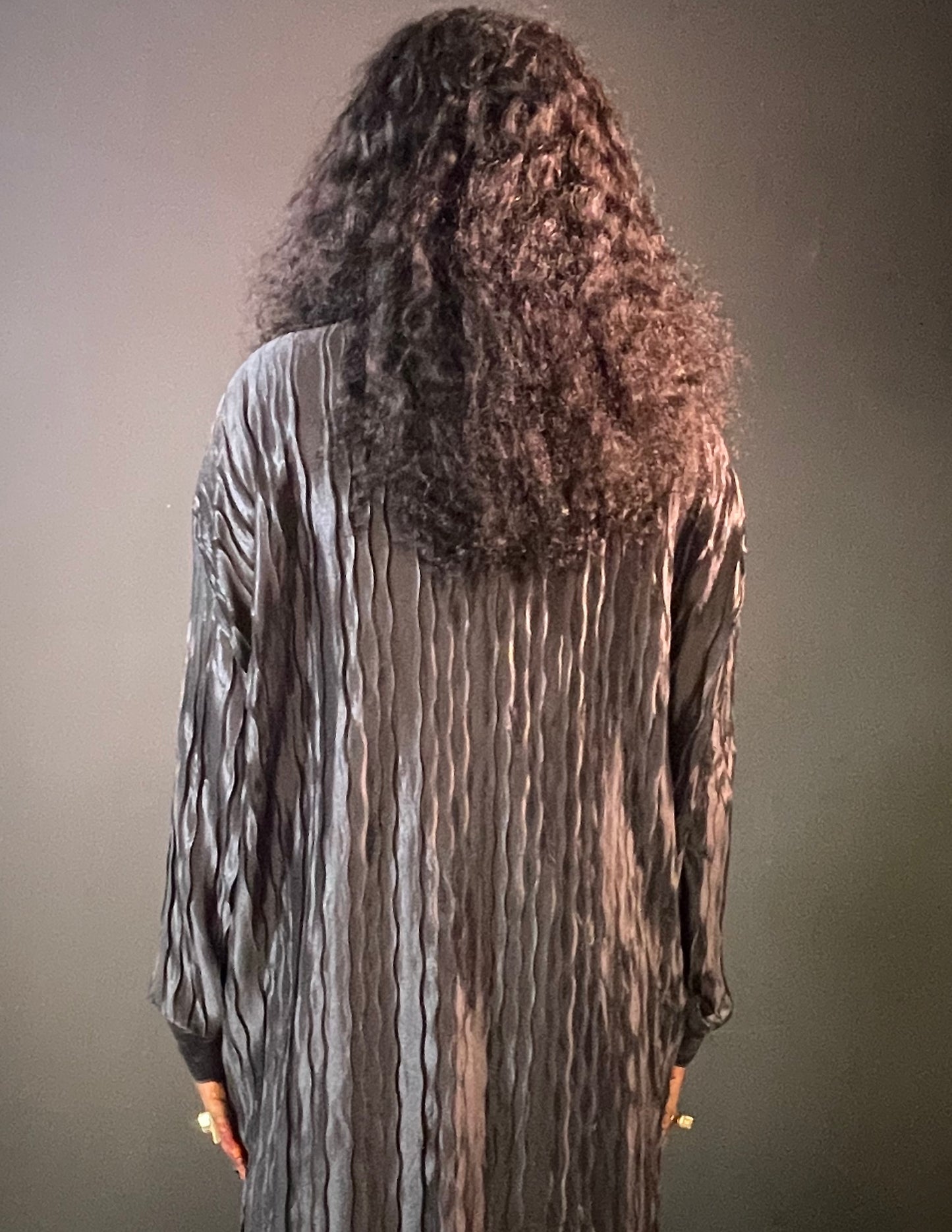 Bijoux Crinkle Satin Shirt Dress