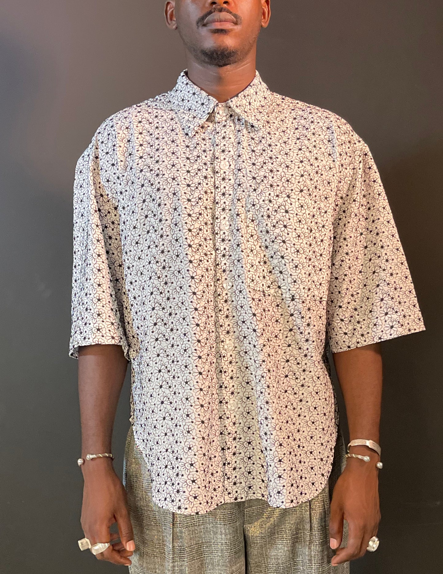 Ouakam Floral Embriodered Button Up Shirt