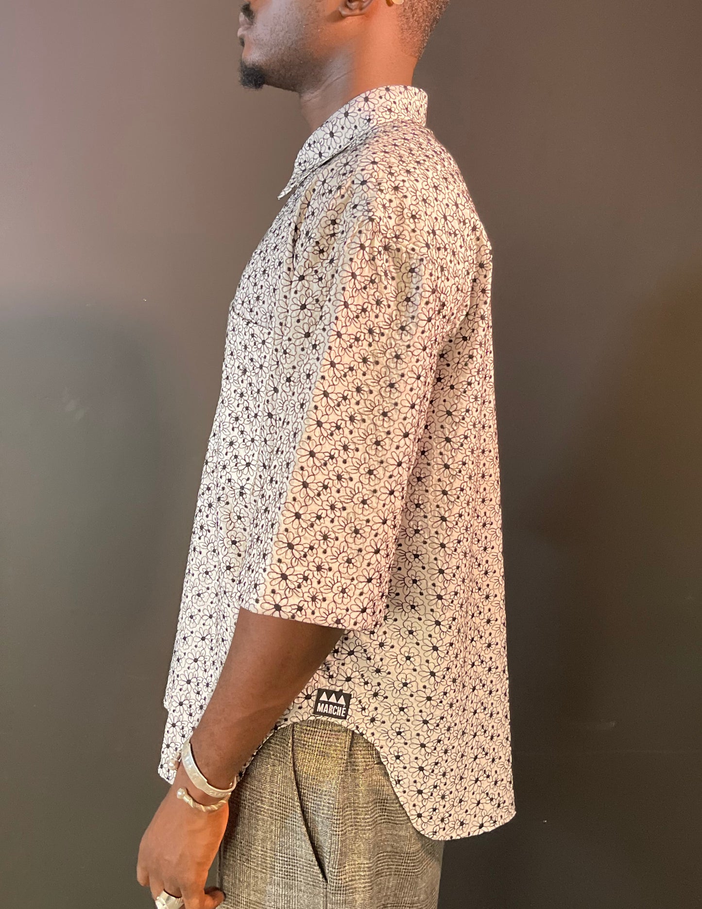 Ouakam Floral Embriodered Button Up Shirt