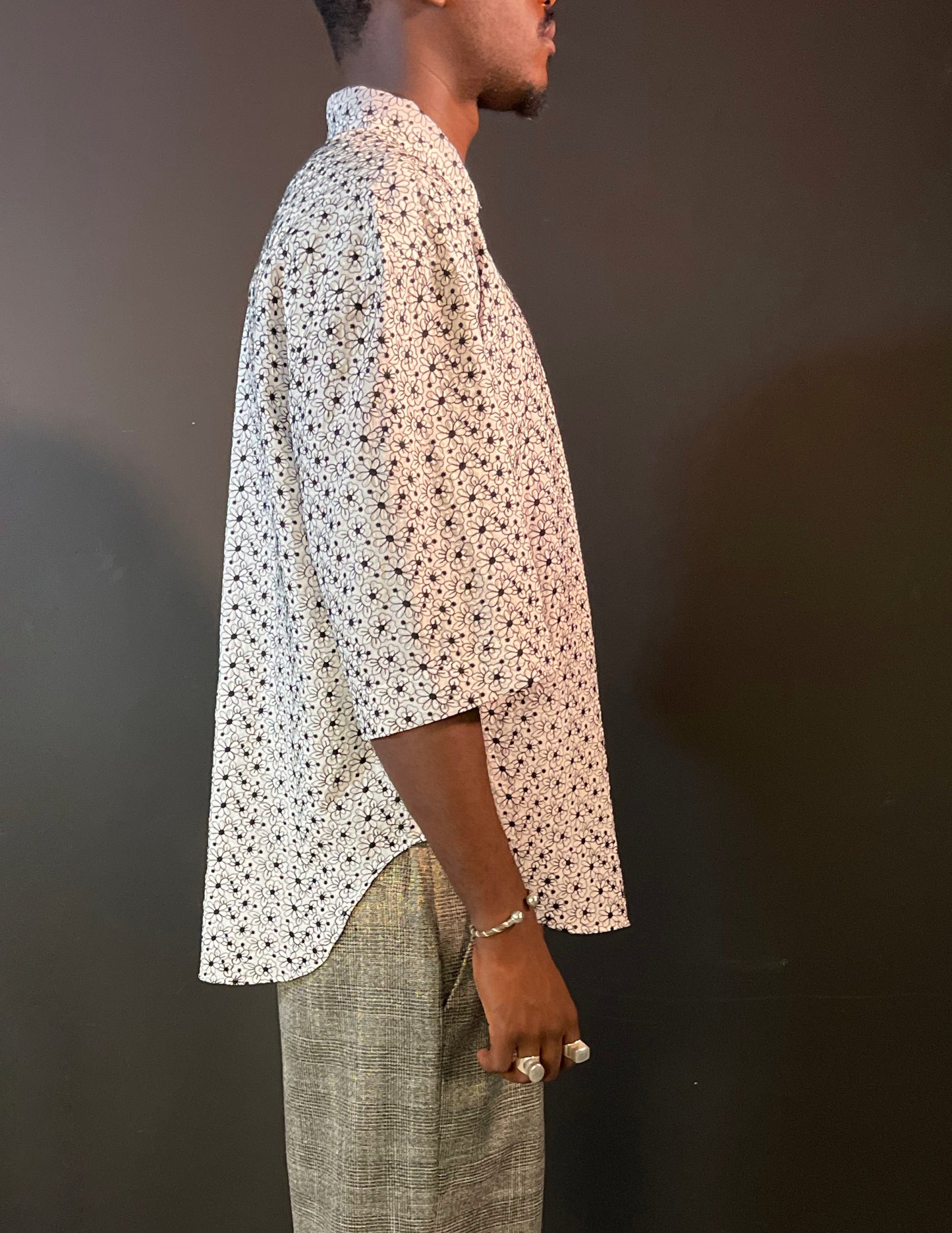 Ouakam Floral Embriodered Button Up Shirt