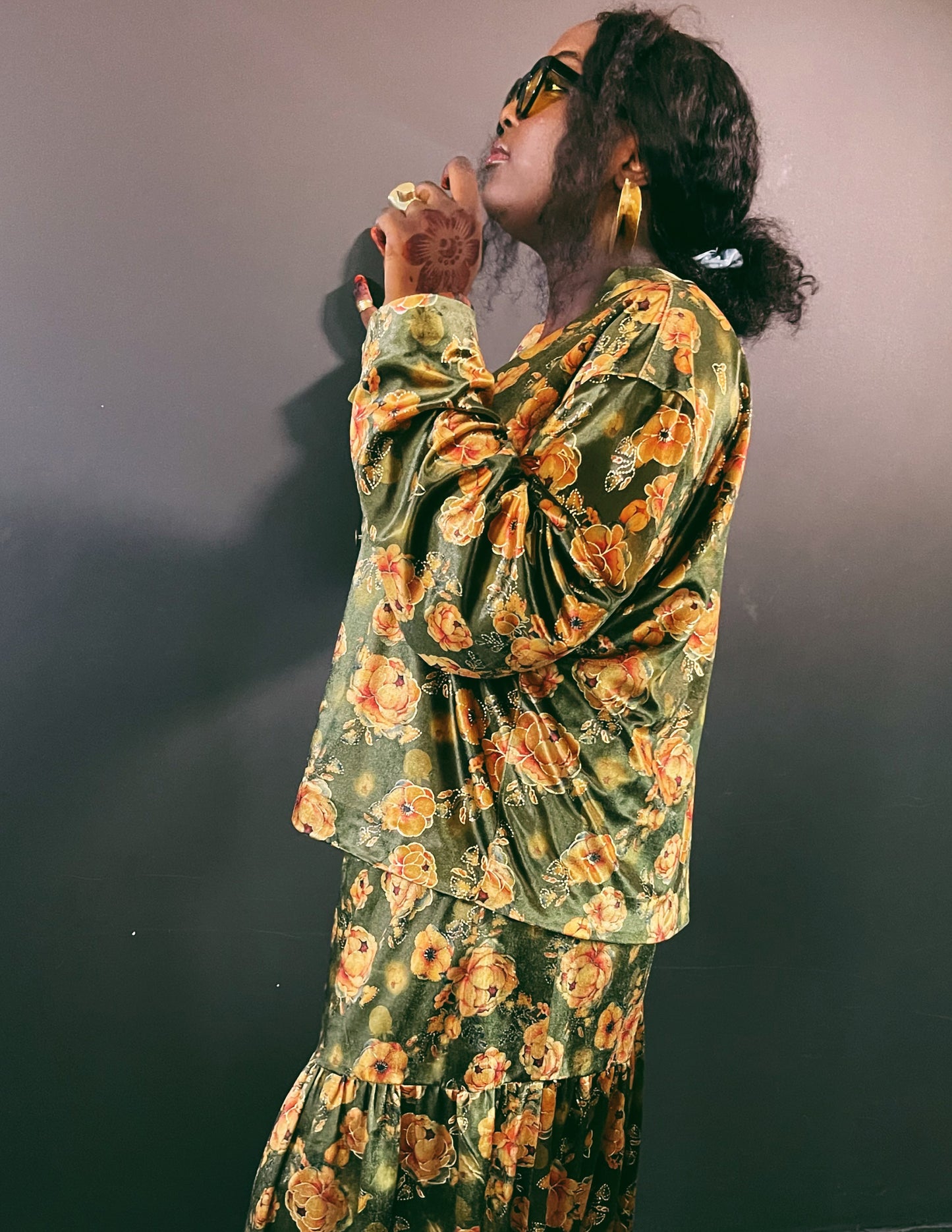 Molé Floral Velour Cardigan