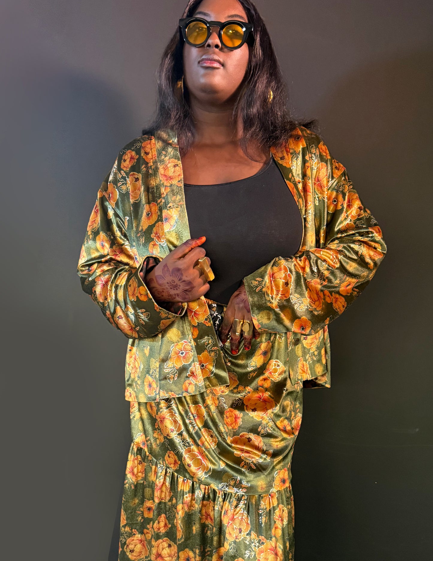 Molé Floral Velour Cardigan