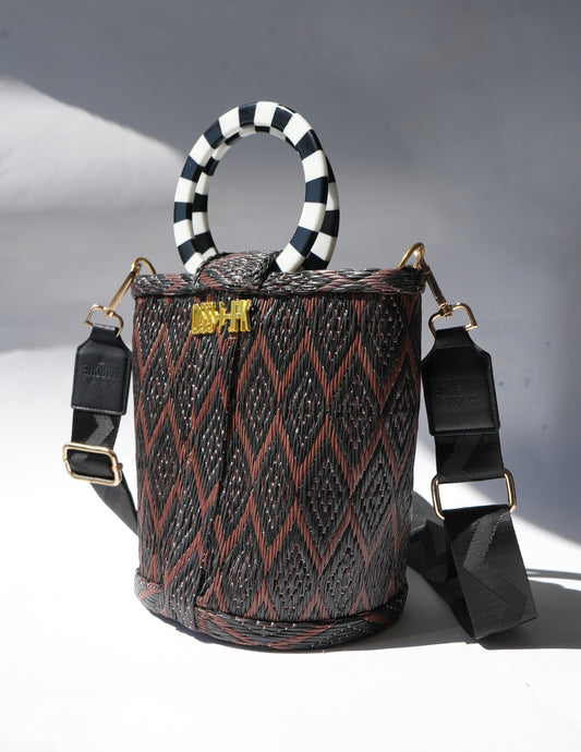 The Village Bucket Bag - Brown and Black