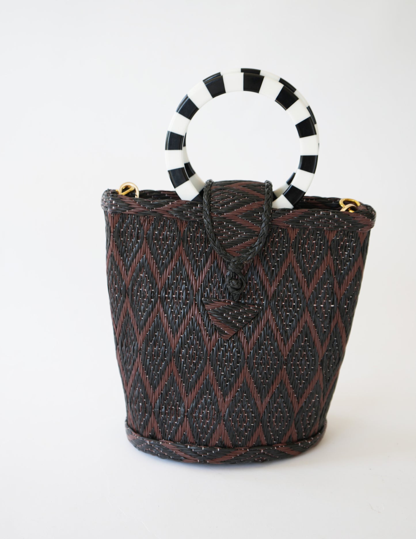 The Village Bucket Bag - Brown and Black
